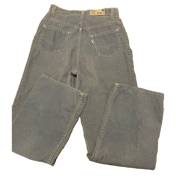 Vintage Levis California Straights Corduroy Pants Sz 26 Lt Blue High Rise EUC - Picture 7 of 10